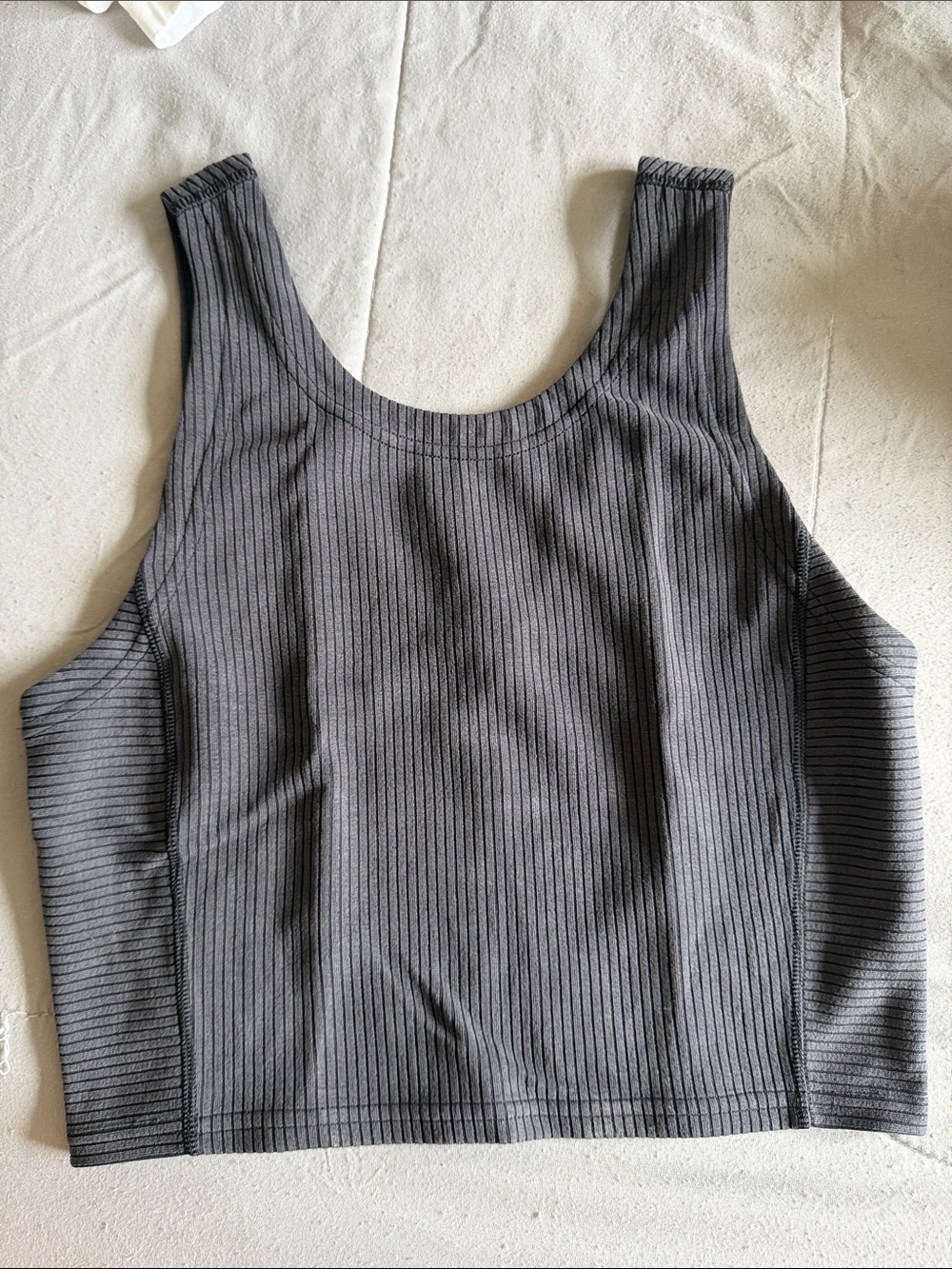 lululemon athletica Ribbed Crop Tank Top - Charcoal Gray